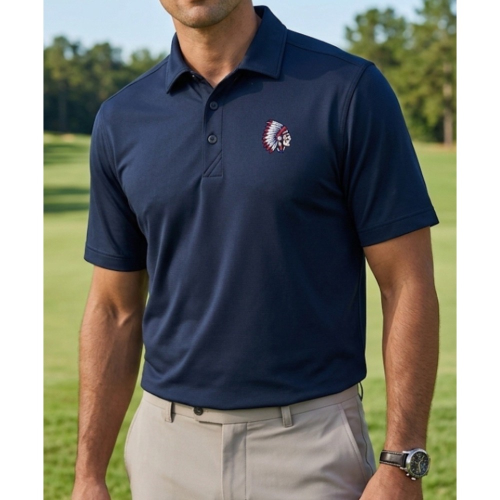Cutter & Buck CB DryTec Polo Shirt Mens L Navy Short Sleeve Golf Performance